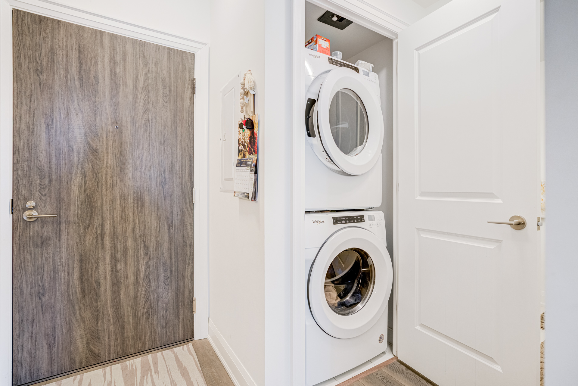 In-suite laundry and entry